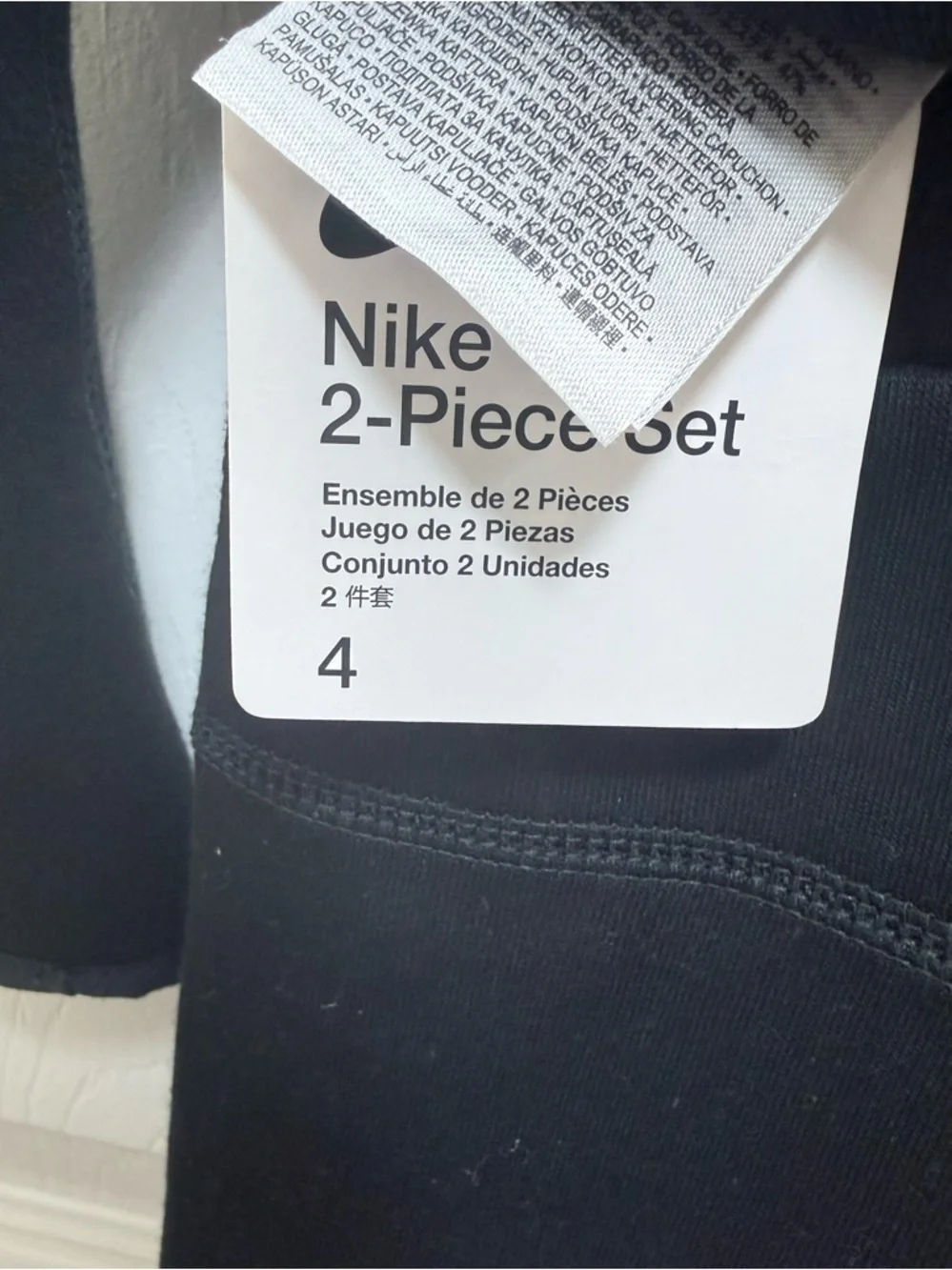Nike Sportswear Little Kids Tech Fleece 2-Piece Set in Black, Size 4